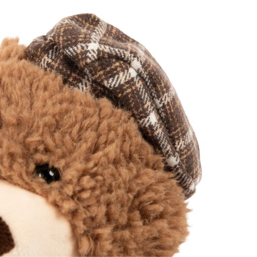 Peluche ours brun avec casquette & châle 31cm