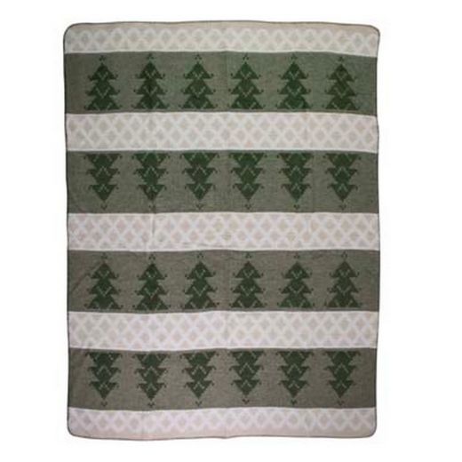 Plaid Boom wit groen xl 150x200cm