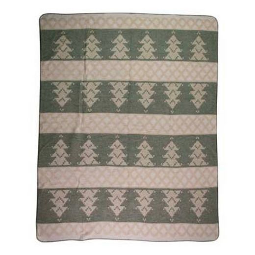 Plaid Boom wit groen xl 150x200cm