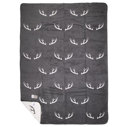 plaid gewei grijs xl 150x200cm
