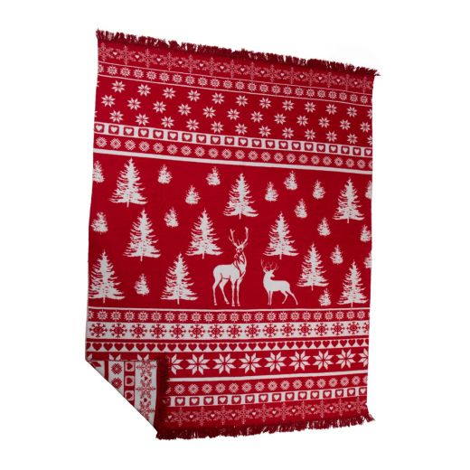 plaid nordique cerf rouge xl 150x200cm