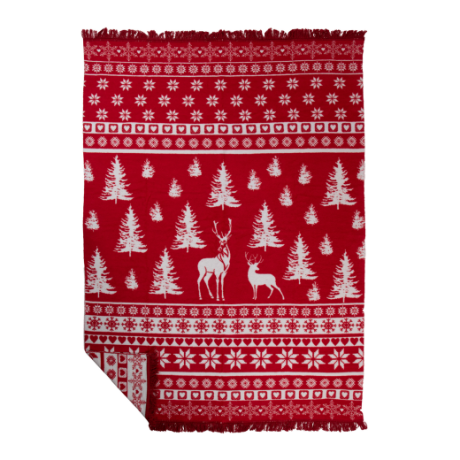 plaid nordique cerf rouge xl 150x200cm