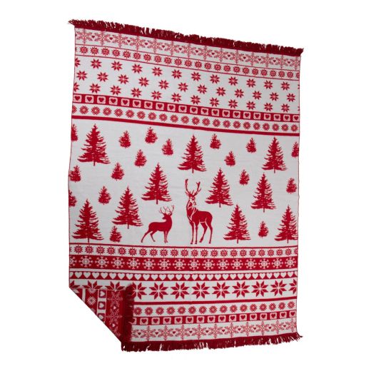 plaid nordic hert rood xl 150x200cm