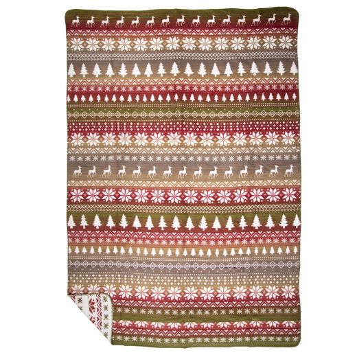plaid nordic rood bruin xl 150x200cm