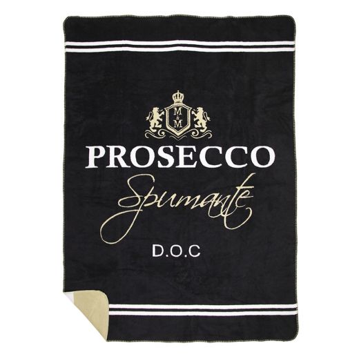 plaid wijn prosecco zwart 150x200cm