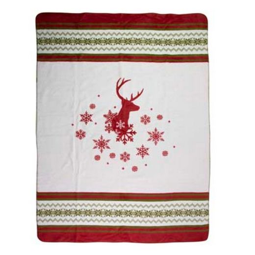 Plaid hert rood groen xl 150x200cm