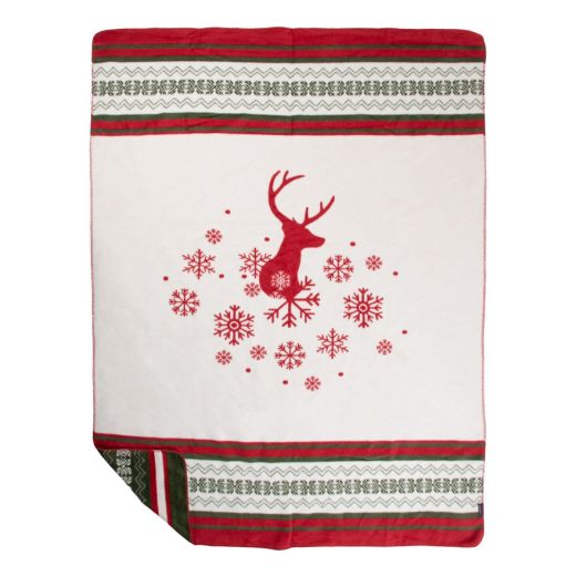 Plaid Cerf rouge vert xl 150x200cm