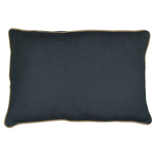 cushion dark grey with jute piping 40x60cm*