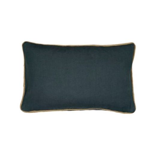 cushion dark grey with jute piping 30x50cm*