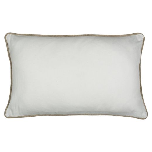coussin blanc avec jute garniture 30x50cm*