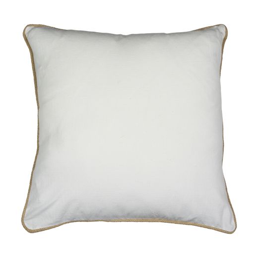 cushion white with jute piping 45x45cm*