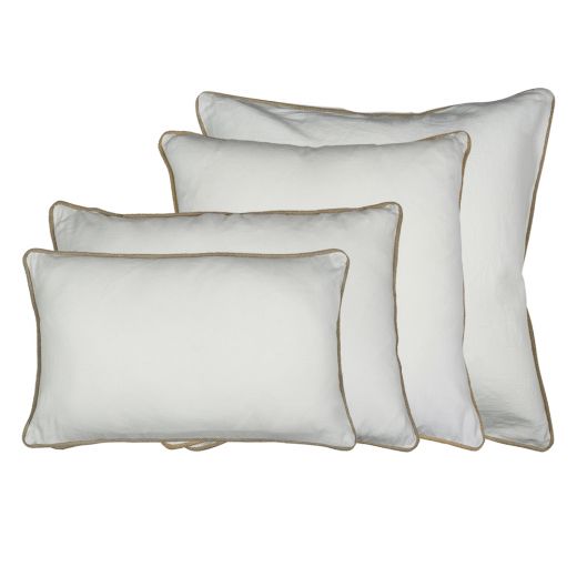 cushion white with jute piping 45x45cm*