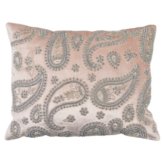 cushion velvet paisley blush pink 35x45cm*