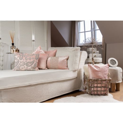 cushion velvet paisley blush pink 35x45cm*