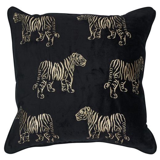 *kissen samt schwarz tiger 45x45cm*