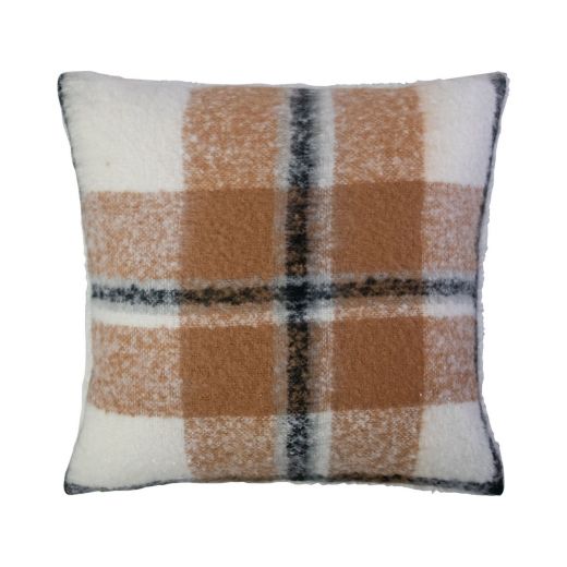Cushion boucle check Beige 45x45cm