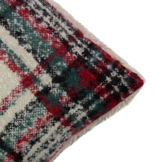 Cushionboucle check Green 45x45cm