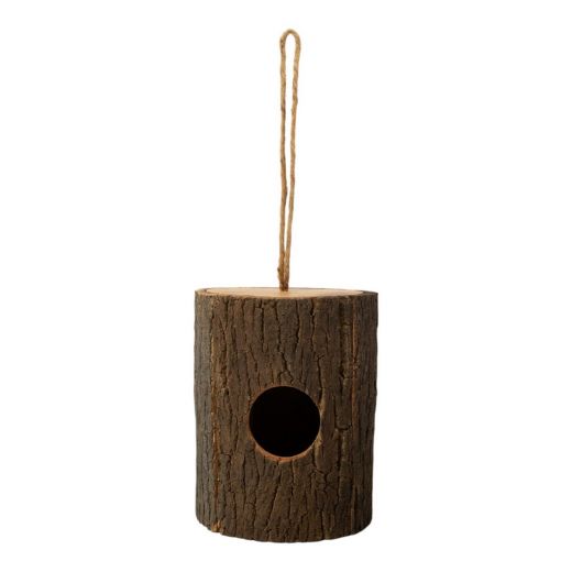 Vogelhuisje boomstam h20 d16cm