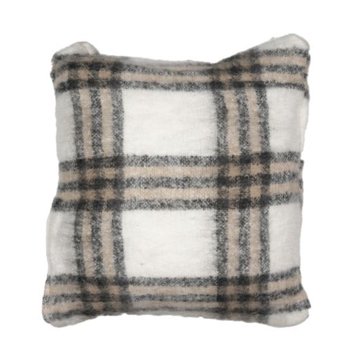 *kissen wolloptik karo beige 45x45cm*