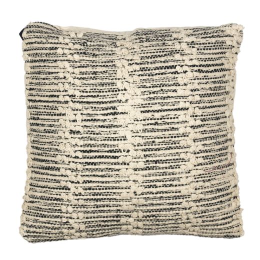 *kussen katoen wol streep grijs/wit 40x40cm*