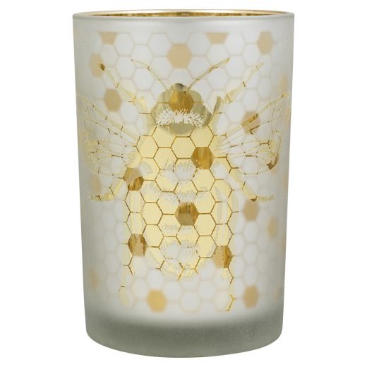 wind light glass bee gold large 18cm
