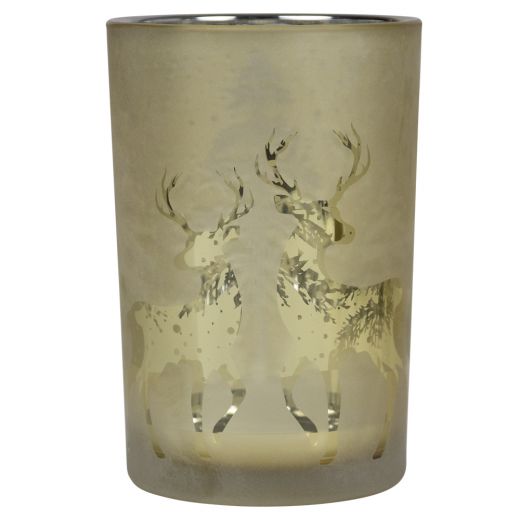 wind light glass dancing deer gold large 18cm