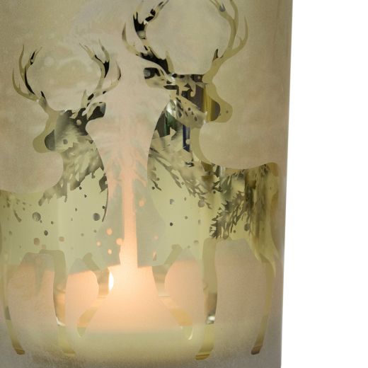 wind light glass dancing deer gold large 18cm