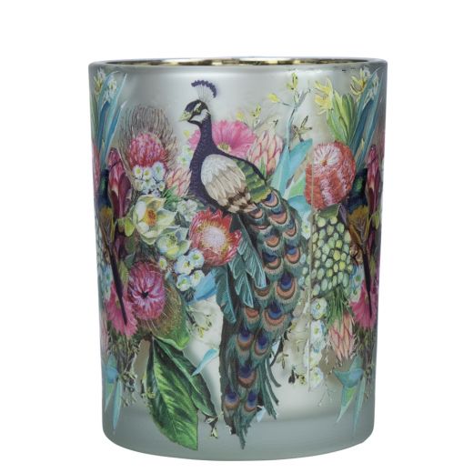 wind light glass peacock medium 12cm