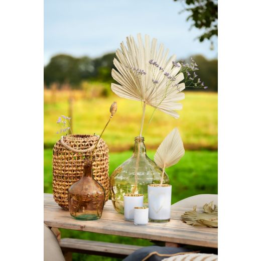 wind light glass heart white large 18cm