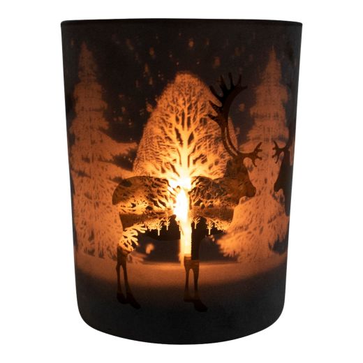 Theelichthouder Rentier bronze large 18cm