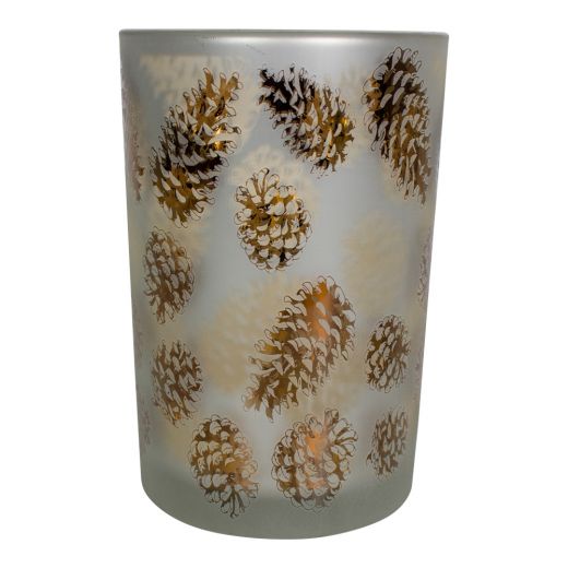 wind light glass autumn pinecone large 18cm