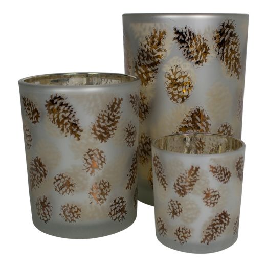wind light glass autumn pinecone small 8cm