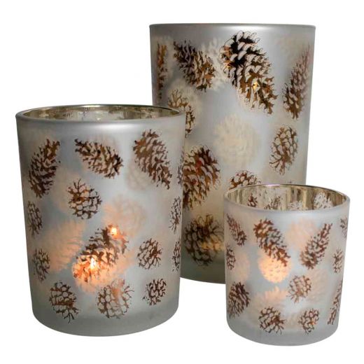 wind light glass autumn pinecone small 8cm