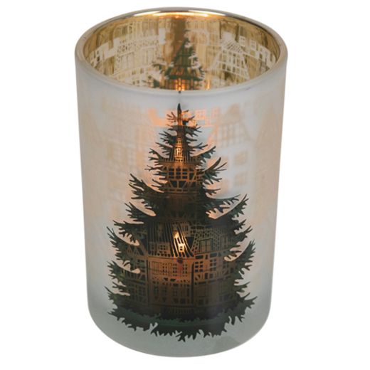 wind light glass houses and pine tree large 18cm