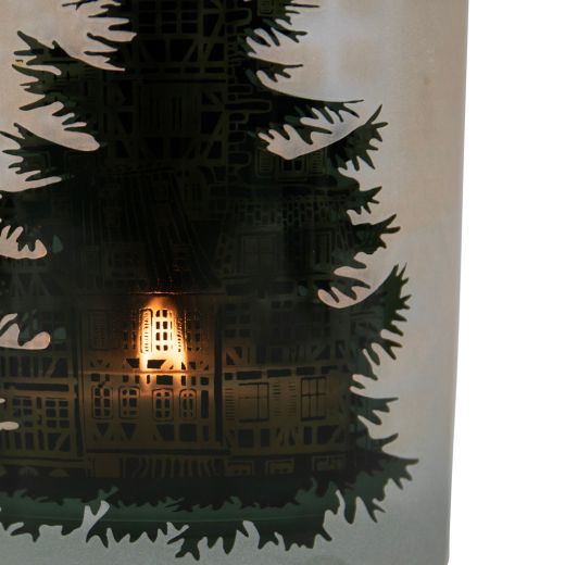 wind light glass houses and pine tree large 18cm