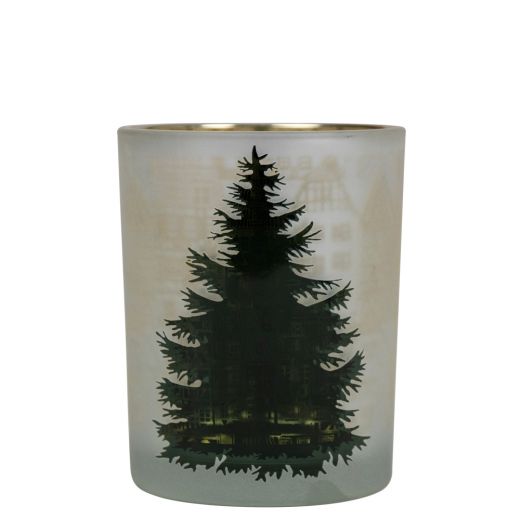 wind light glass houses and pine tree medium 12cm