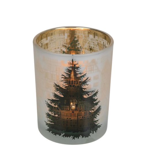 wind light glass houses and pine tree medium 12cm
