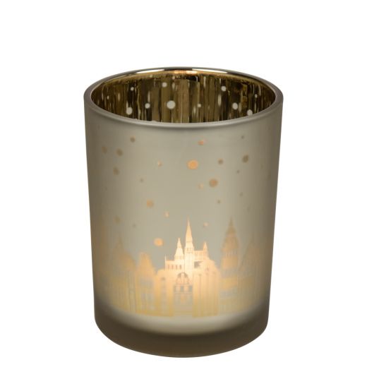wind light glass houses gold medium 12cm