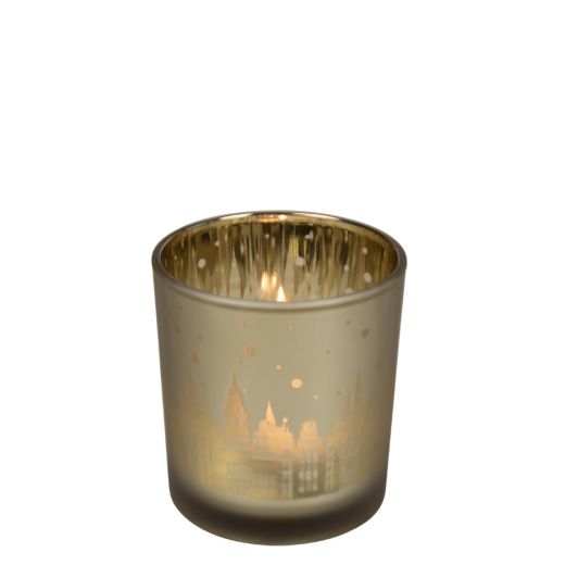 wind light glass houses gold small 8cm