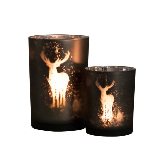 wind light glass deer green large 18cm