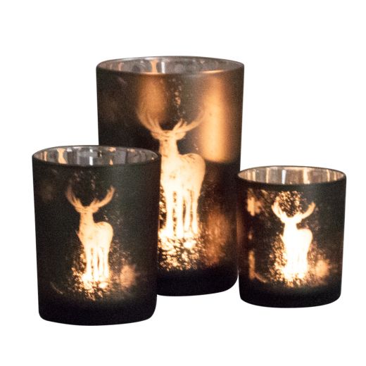 wind light glass deer green small 8cm