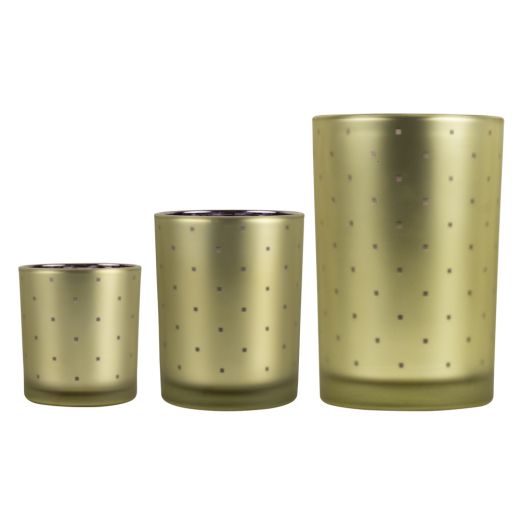 windlicht glas block gold lila large 18cm*