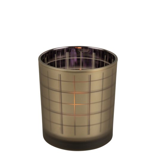 windlicht glas block gold lila small 8cm*