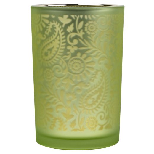 wind light glass paisley lime large 18cm*