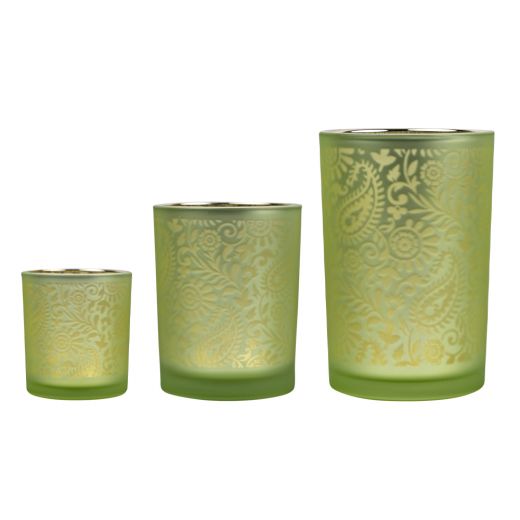 wind light glass paisley lime large 18cm*