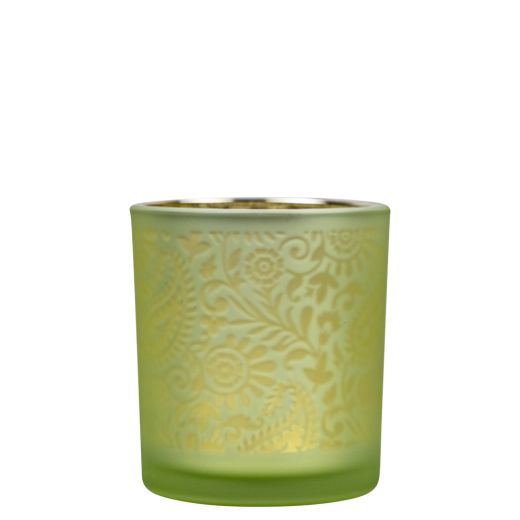 wind light glass paisley lime small 8cm*