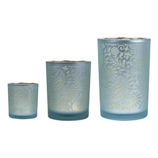 wind light glass paisley turquoise large 18cm*