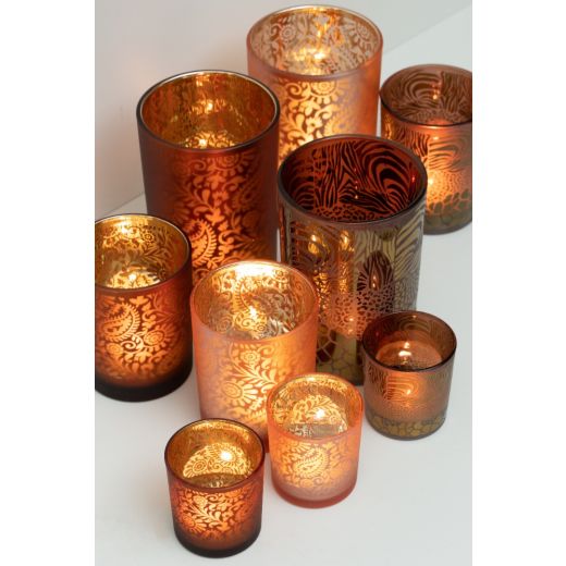 wind light glass safari mix brown large 18cm*