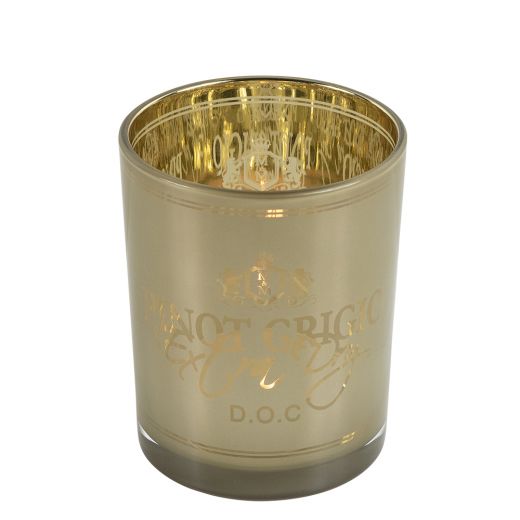 windlicht wijn pinot grigio taupe medium 12cm