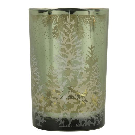 wind light glass pine tree green large 18cm